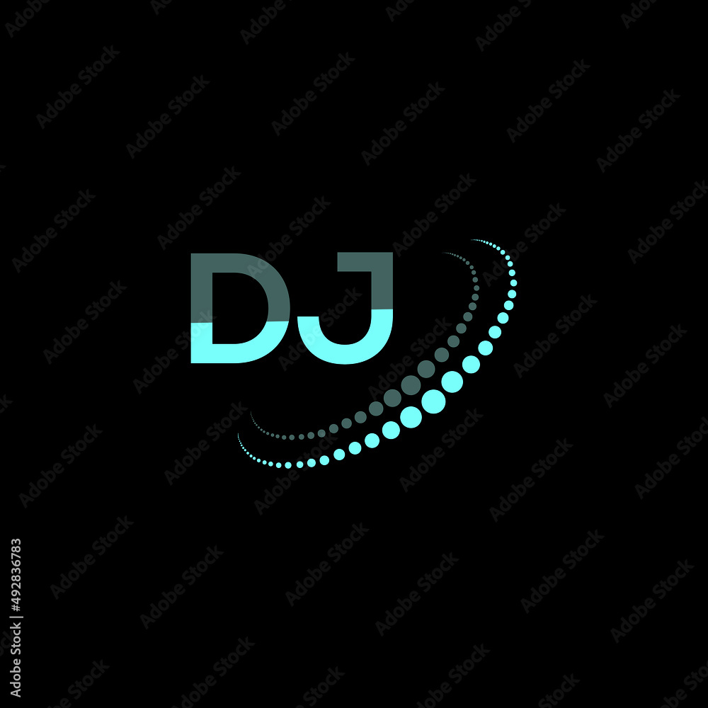 DJ letter logo design on black  creative initials letter logo   letter design. DJ letter design on black  logo  vector Stock Vector | Adobe Stock