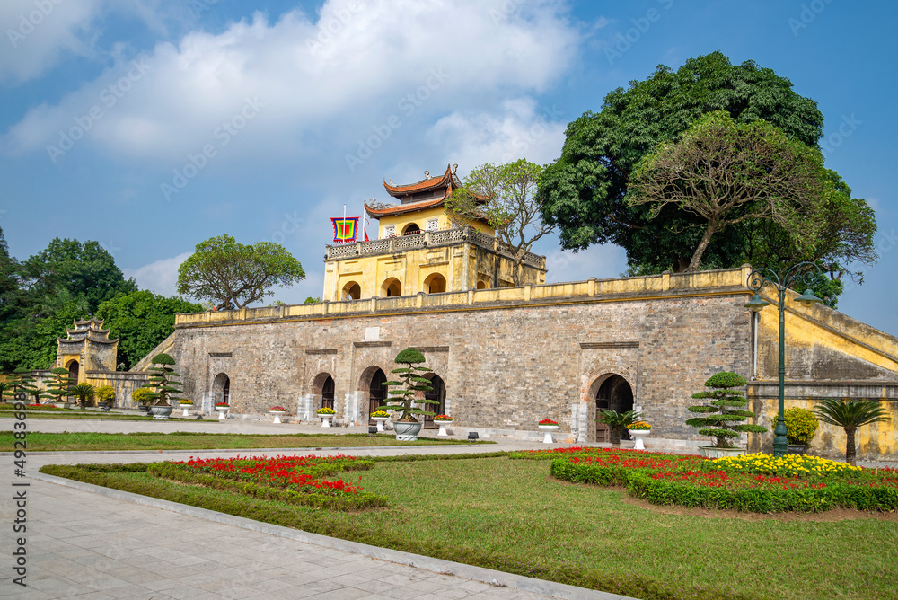 Fototapeta premium The southern gate of the Doan Mon ancient city fortress of Thang Long. Hanoi, Vietnam