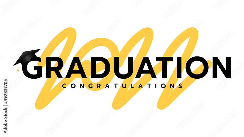 Graduation 2022  congratulations Class of 2022. Template design ,isolated on white background ,Vector illustration EPS 10