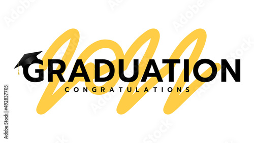 Graduation 2022 congratulations Class of 2022. Template design ,isolated on white background ,Vector illustration EPS 10