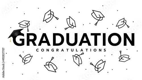 Graduation congratulations Class of 2022. Template design ,isolated on white background ,Vector illustration EPS 10