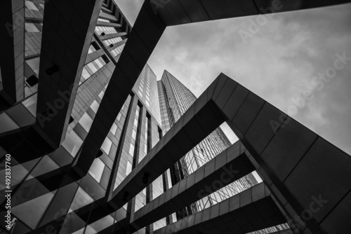 luxury real estate and buildings in Kyiv. Black and white photography