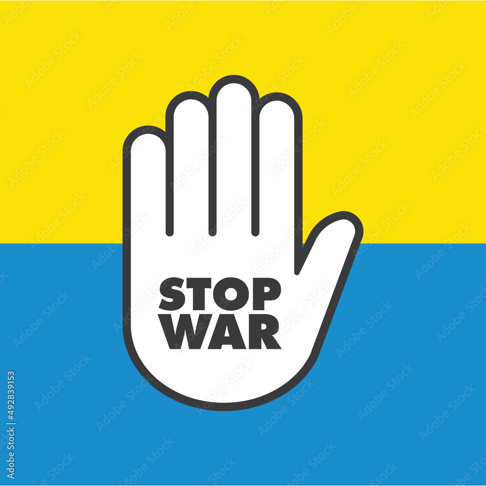 Obraz premium Stop war sign on hand icon.