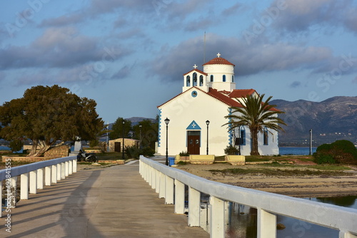 church Saint Spiridon on island Elafonisos in Greece photo