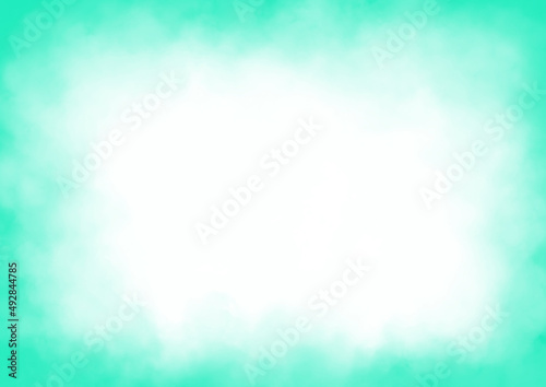 Abstract green cloud texture on white paper.