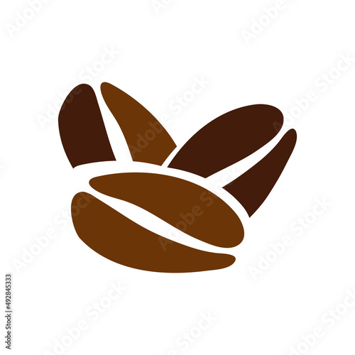 Black arabica grains on a white background. Vector graphic pattern. Abstract background.