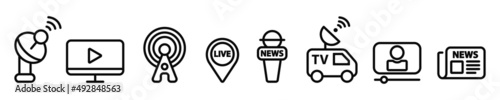 Set Of News Reporter Icon. Vector Illustration