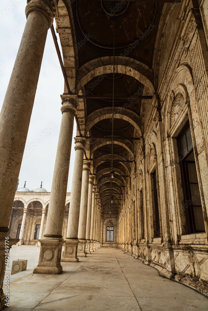 CAIRO, EGYPT - January 2022: The great Mosque of Muhammad Ali Pasha or Alabaster Mosque 