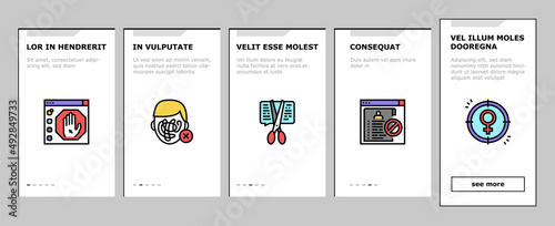 Cancel Culture And Discrimination Onboarding Mobile App Page Screen Vector. Cancel Male And Female Person, Backlash People And Social Boycott Problem, Harassment Sexism Society Reaction Illustrations