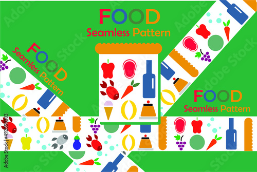 Poster food pattern vector illustration.
