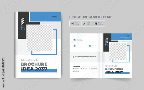 Professional colorful corporate abstract brochure cover page annual report book cover business profile design template elegant modern fully editable text and vector design layout