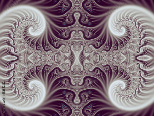 Bright seamless background. Fractal beautiful picture. Computer image generation. Spirals.