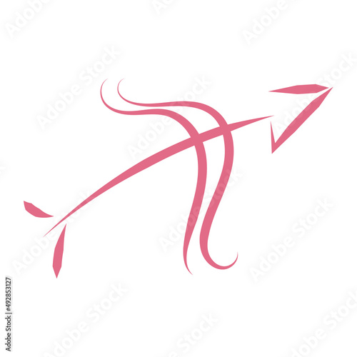Isolated sketch of a bow and arrow Vector