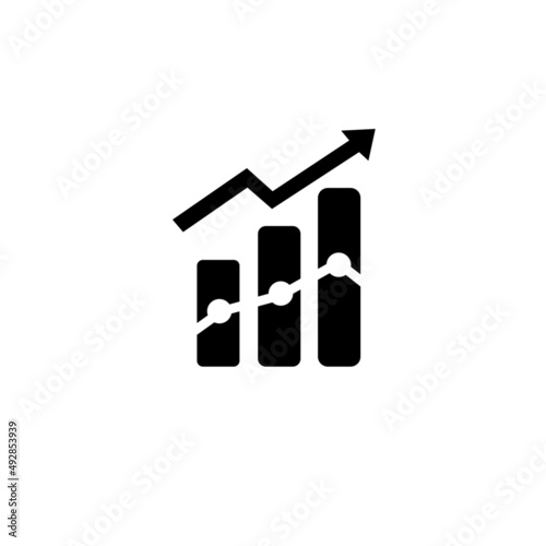 Financial growth - increasing bar charts symbol - business and finance icon concept.