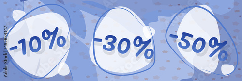 sale discount ads price blue white abstract background offer