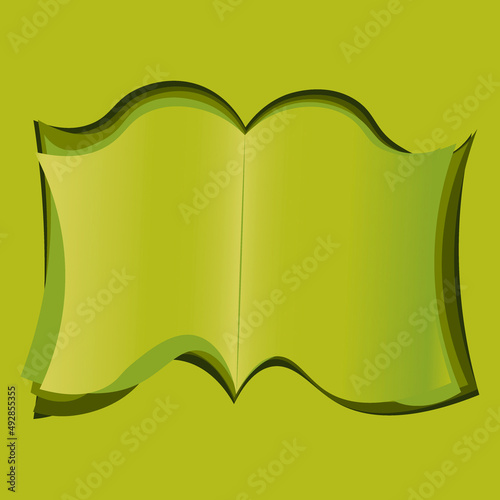 Illustration on a square background - open book, reading, literature. Design element of books, notebooks, postcards, interior items. Wallpapers, textiles, packaging, background for a website, mobile