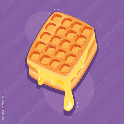 square waffle with butter