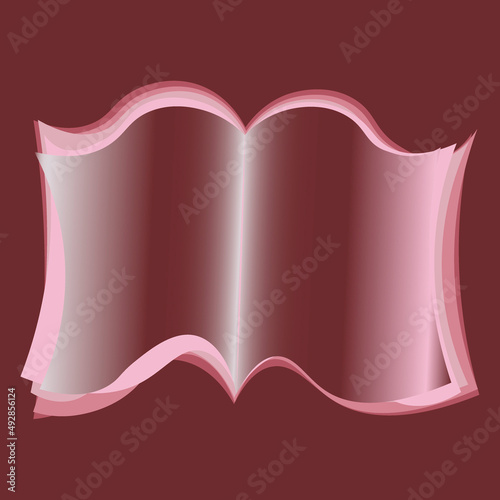 Illustration on a square background - open book, reading, literature. Design element of books, notebooks, postcards, interior items. Wallpapers, textiles, packaging, background for a website, mobile