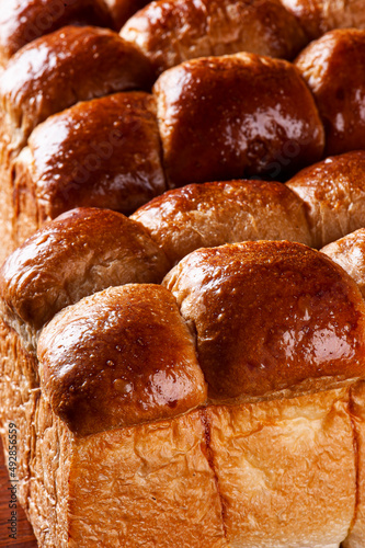 Delicious brioche buns. Photo up close.