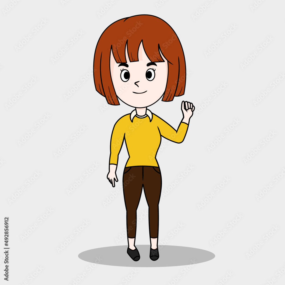 Female character cartoon with business girl concept. Female character cartoon with business girl concept.