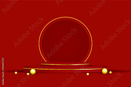 3d realistic background podium product display