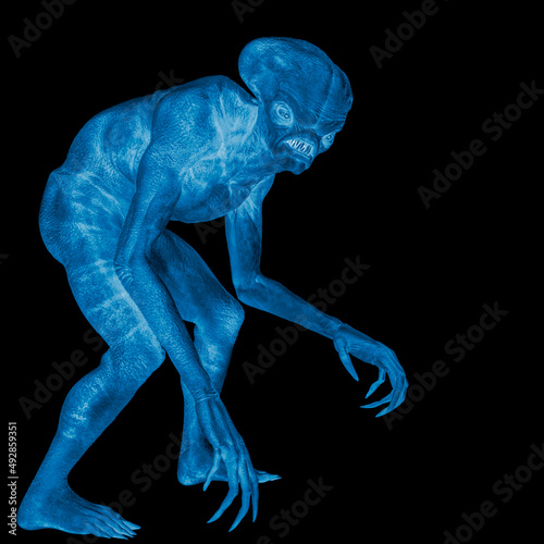 Vászonkép hammerhead alien exploring arround