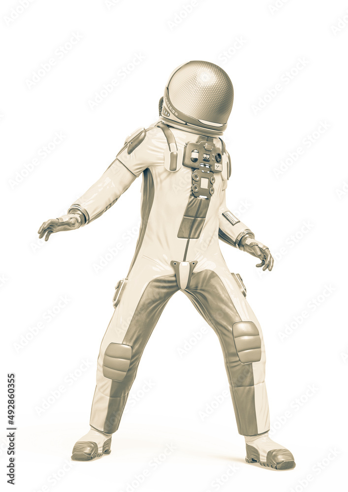 astronaut explorer exploring in white background