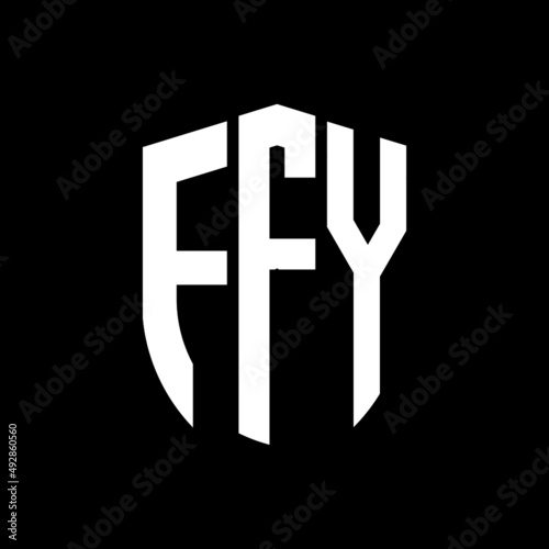 FFY letter logo design. FFY modern letter logo with black background. FFY creative  letter logo. simple and modern letter logo. vector logo modern alphabet font overlap style. Initial letters FFY  photo