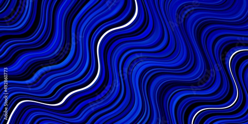 Dark BLUE vector template with curved lines.