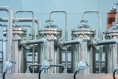 MOSCOW, RUSSIA - Nov 21, 2018. Fragment of multicolumn distiller