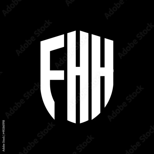 FHH letter logo design. FHH modern letter logo with black background. FHH creative  letter logo. simple and modern letter logo. vector logo modern alphabet font overlap style. Initial letters FHH  photo