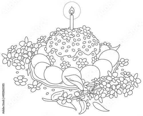 Fancy sweet holiday cake wi...