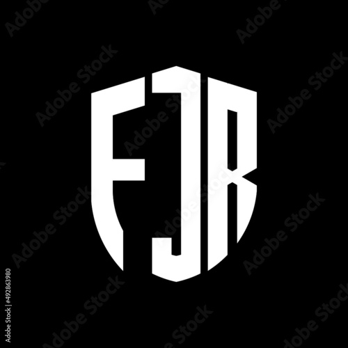 FJR letter logo design. FJR modern letter logo with black background. FJR creative  letter logo. simple and modern letter logo. vector logo modern alphabet font overlap style. Initial letters FJR  photo