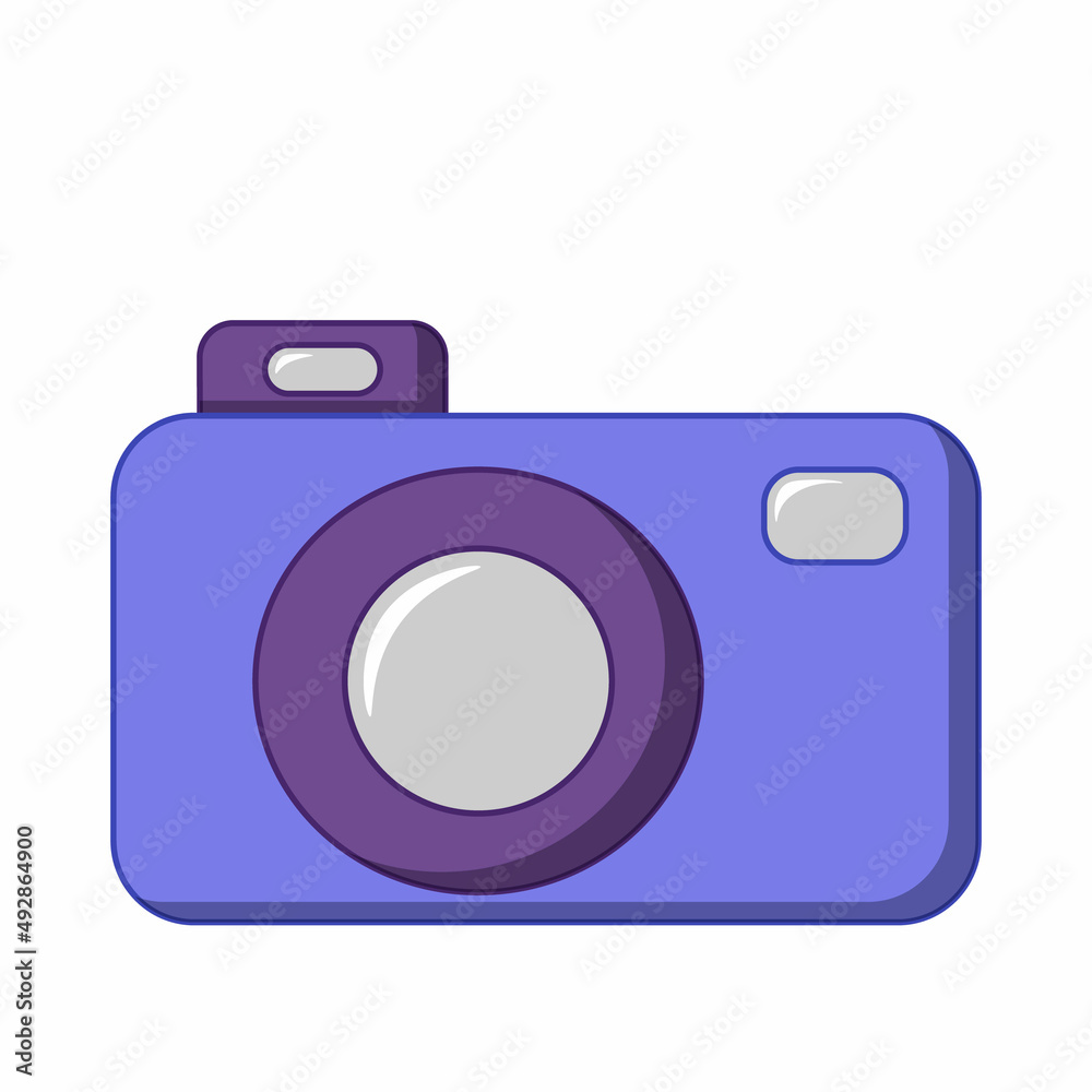 Single element Camera. Draw illustration in color