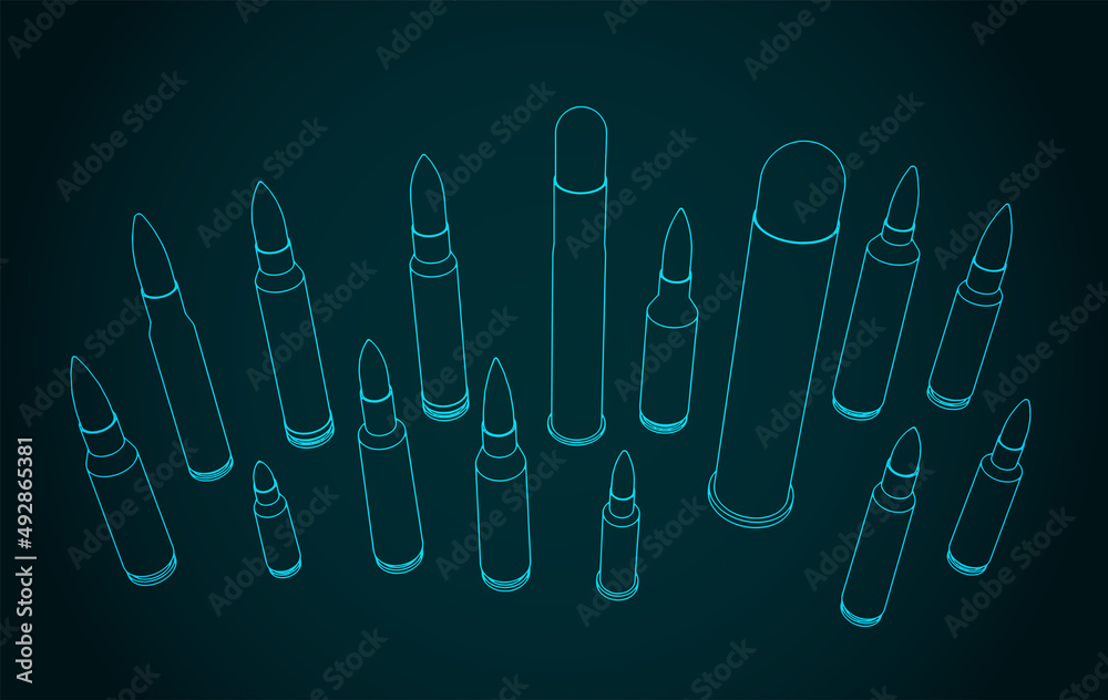 Naklejka premium Bullets Set