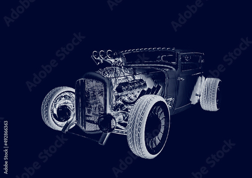 hotrod with no brand in white background photo