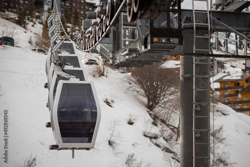  Cabin gondola with pulse movement action, four cabins in a row photo