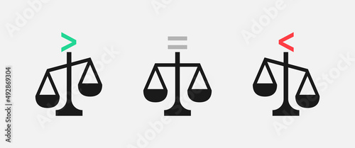 Scale. Icon set. Vector illustration EPS 10