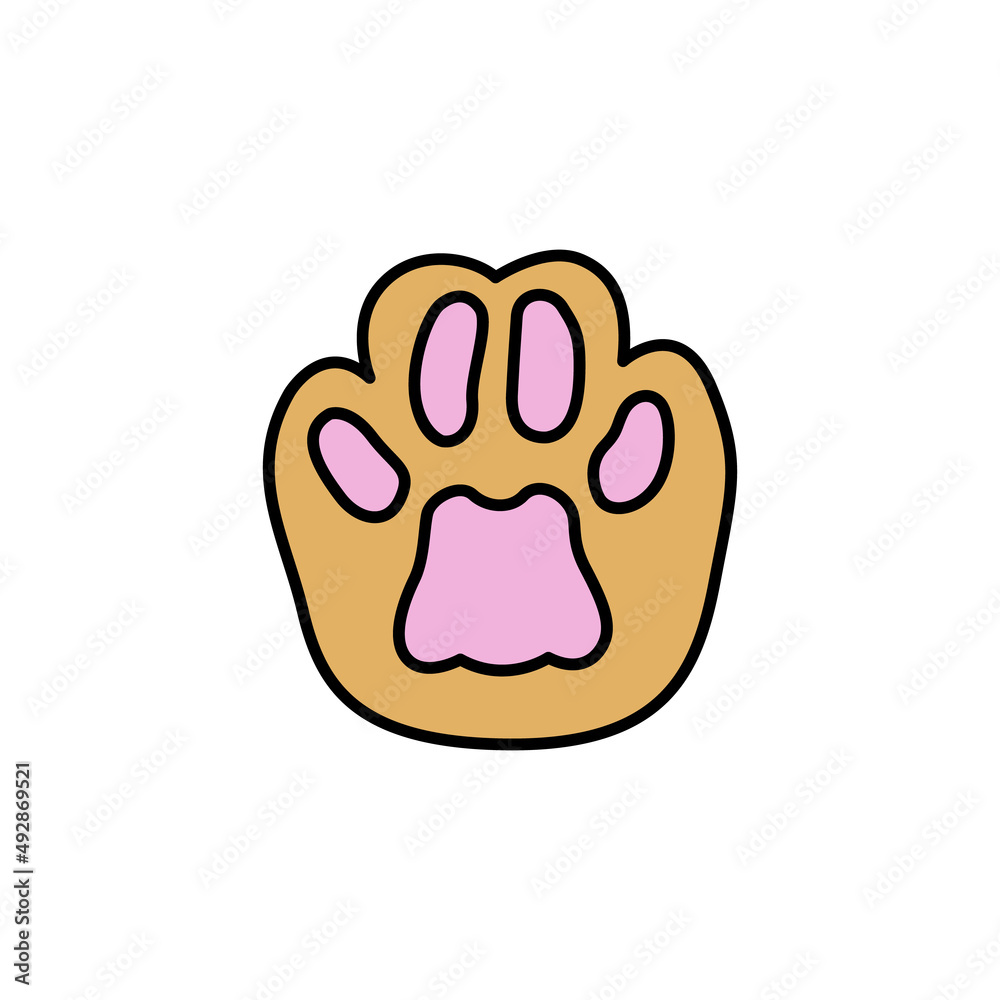 Easter bunny paw. Footprint. Cute hand drawn vector illustration. Isolated white background. For Easter decor, cutouts, invitations and postcards Easter bunny paw. Footprint. Cute hand drawn vector illustration. Isolated white background. For Easter decor, cutouts, invitations and postcards
