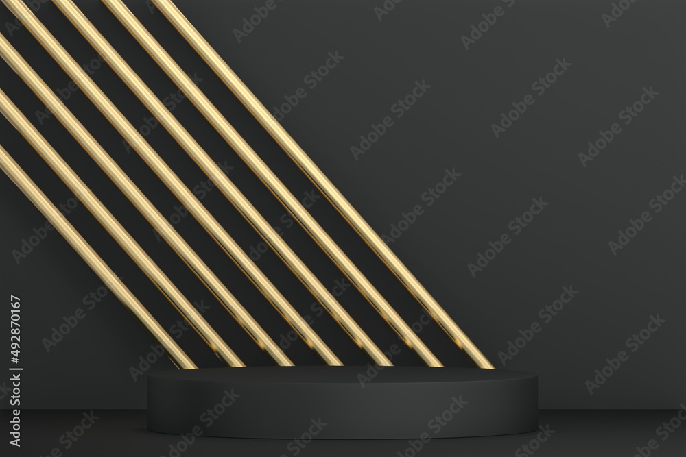 Black podium on background minimal design. 3D rendering Black podium on background minimal design. 3D rendering