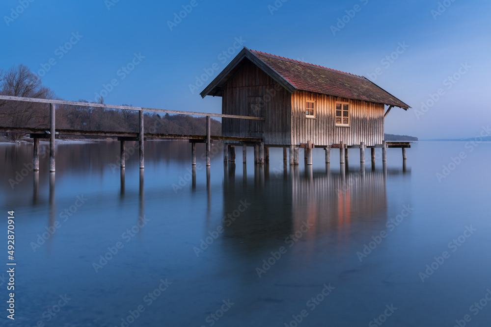Bootshaus am Ammersee in Bayern Bootshaus am Ammersee in Bayern