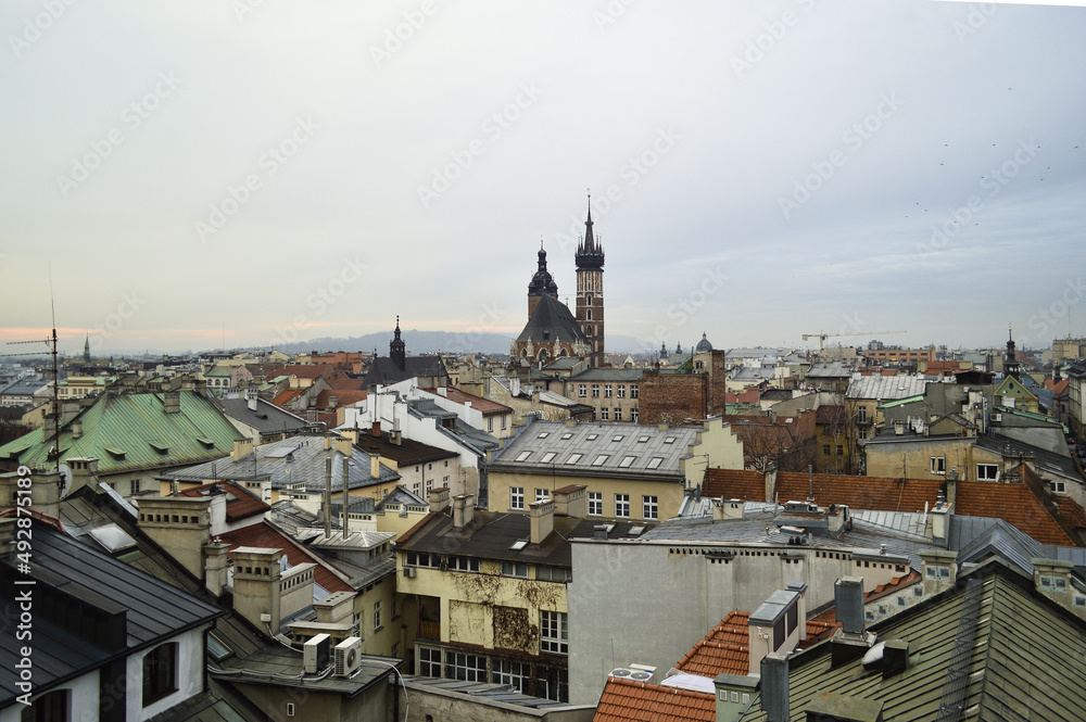 Naklejka premium Panorama of Krakow 