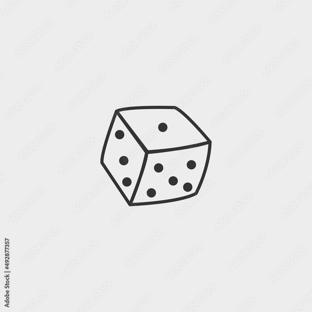 dice vector icon illustration sign dice vector icon illustration sign