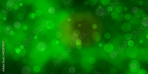 Dark Green, Yellow vector template with circles.