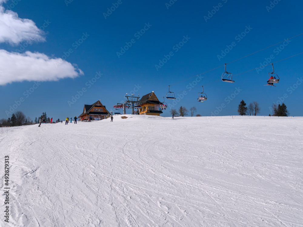 Witów Ski stok narciarski z wyciągiem - obrazy, fototapety, plakaty 