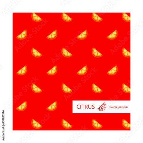 citrus - simple pattern with slices of citrus fruit (orange, tangerine, grapefruit, etc.) on a background