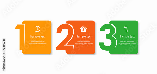 Business infographic design template with 3 options, steps or processes. Can be used for workflow layout, diagram, annual report, web design 
