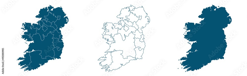 Vector map Ireland country on white background. Vector map Ireland country on white background.