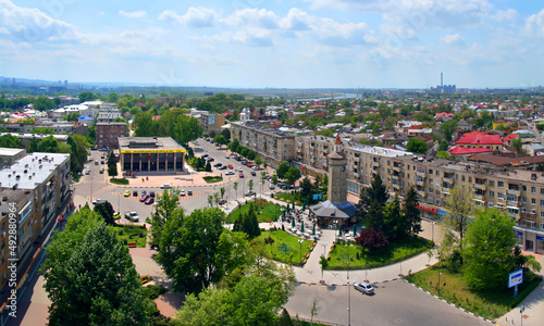 Aerial view of city center, Giurgiu, Romania