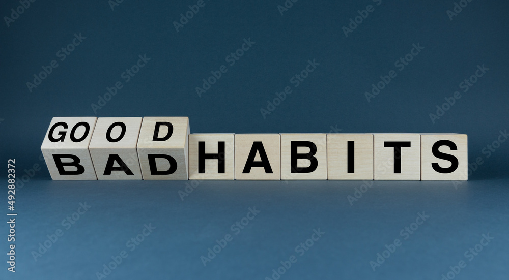 Bad habits to good habits. Lifestyle and health concept Bad habits to good habits. Lifestyle and health concept